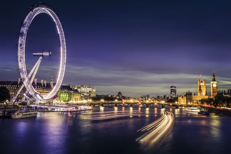 The London Eye viewed from the South Bank